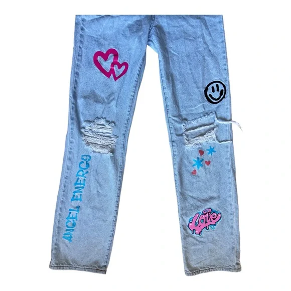 SONG 90’s Boyfriend Jeans Woman Size 0/24 - Picture 4 of 8